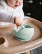 BABYONO Bol din silicon cu ventuza pentru copii verde
