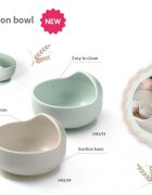 BABYONO Bol din silicon cu ventuza pentru copii verde