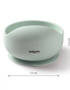 BABYONO Bol din silicon cu ventuza pentru copii verde