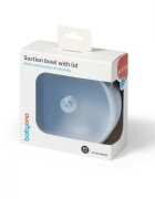 BABYONO Bol din silicon cu ventuza si capac Albastru