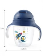 BABYONO Cana cu pai Baby Ono pentru copii 240 ml albastru