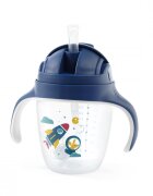 BABYONO Cana cu pai Baby Ono pentru copii 240 ml albastru