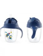BABYONO Cana cu pai Baby Ono pentru copii 240 ml albastru