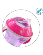 BABYONO Canita anti-varsare cu tetina adaptor moale 180 ml RozMov