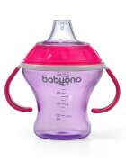 BABYONO Canita anti-varsare cu tetina adaptor moale 180 ml RozMov