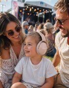 BABYONO Casti antifonice pentru copiiadulti Earmuffs Beige reglare cu design telescopic saculet de protectie inclus
