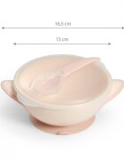 BABYONO Castron cu ventuza si lingura Baby Ono Bej