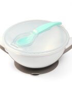 BABYONO Castron cu ventuza si lingura Baby Ono Gri