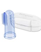 BABYONO Degetar din silicon Baby Ono albastru pentru masarea gingiilor