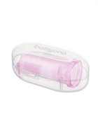 BABYONO Degetar din silicon Baby Ono roz pentru masarea gingiilor