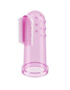 BABYONO Degetar din silicon Baby Ono roz pentru masarea gingiilor