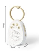 BABYONO Dispozitiv portabil cu sunete albe pentru copii Piccolo cu 20 sunete linistitoare volum reglabil cronometru integrat maner flexibil cu fixare autonomie pana la 108 ore dimensiune 76x58x3 cm