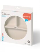 BABYONO Farfurie din silicon cu ventuza pentru copii crem