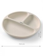 BABYONO Farfurie din silicon cu ventuza pentru copii crem