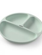BABYONO Farfurie din silicon cu ventuza pentru copii verde
