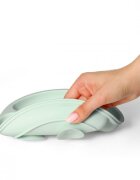 BABYONO Farfurie din silicon cu ventuza pentru copii verde