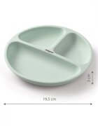 BABYONO Farfurie din silicon cu ventuza pentru copii verde