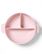 BABYONO Farfurie din silicon cu ventuza si capac Roz