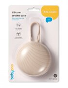 BABYONO Husa de protectie din silicon pentru suzeta Bej