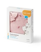BABYONO Paturica din muselina premium pentru bebelusi Roz 75x100 cm bumbac natural 4 straturi model delicat