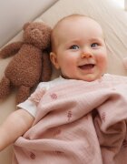 BABYONO Paturica din muselina premium pentru bebelusi Roz 75x100 cm bumbac natural 4 straturi model delicat