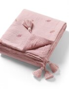 BABYONO Paturica din muselina premium pentru bebelusi Roz 75x100 cm bumbac natural 4 straturi model delicat
