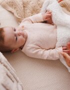 BABYONO Paturica pentru copii Bej din bumbac cu polar 75x100 cm