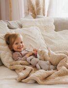 BABYONO Paturica pentru copii Bej din bumbac cu polar 75x100 cm
