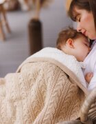 BABYONO Paturica pentru copii Bej din bumbac cu polar 75x100 cm