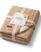 BABYONO Paturica pentru copii Bej din bumbac cu polar 75x100 cm