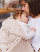 BABYONO Paturica pentru copii Bej din lana merinos