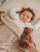 BABYONO Paturica pentru copii Bej tricotata din bumbac organic 100x75 cm