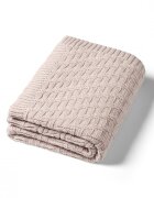 BABYONO Paturica pentru copii Bej tricotata din bumbac organic 100x75 cm