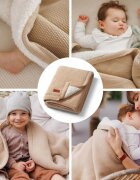 BABYONO Paturica pentru copii Crem din bumbac cu polar 75x100 cm