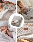 BABYONO Paturica pentru copii Gri din bumbac cu polar 75x100 cm