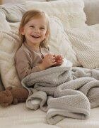 BABYONO Paturica pentru copii Gri din bumbac cu polar 75x100 cm