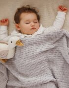 BABYONO Paturica pentru copii Gri tricotata din bumbac organic 100x75 cm