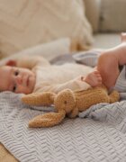 BABYONO Paturica pentru copii Gri tricotata din bumbac organic 100x75 cm