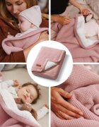 BABYONO Paturica pentru copii Roz din bumbac cu polar 75x100 cm