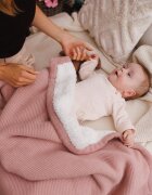 BABYONO Paturica pentru copii Roz din bumbac cu polar 75x100 cm