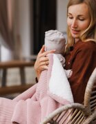 BABYONO Paturica pentru copii Roz din bumbac cu polar 75x100 cm