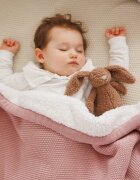 BABYONO Paturica pentru copii Roz din bumbac cu polar 75x100 cm