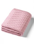 BABYONO Paturica pentru copii Roz tricotata din bumbac organic 100x75 cm