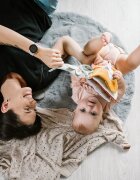 BABYONO Paturica tricotata din bambus gri