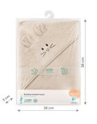 BABYONO Prosop baie bambus cu gluga 100 x 100 cm bej