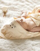 BABYONO Prosop baie bambus cu gluga 100 x 100 cm crem