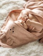 BABYONO Prosop baie bambus cu gluga 100 x 100 cm roz