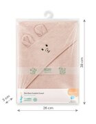 BABYONO Prosop baie bambus cu gluga 100 x 100 cm roz