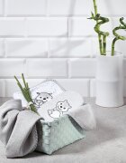 BABYONO Prosop copii Baby Ono cu gluga fibra bambus 100x100 cm gri