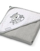 BABYONO Prosop copii Baby Ono cu gluga fibra bambus 100x100 cm gri
